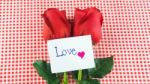 Red Rose With Message Card Image Of Valentines Day Stock Photo