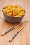 Singapore Noodles Stock Photo