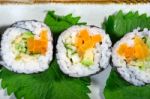 Fresh Sushi Choice Combination Assortment Selection Stock Photo