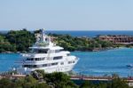 Luxury Yacht In Porto Cervo Sardinia Stock Photo