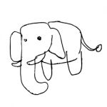 Elephant Doodle Hand Drawn Stock Photo