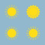 Sun Icon Set Stock Photo