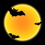 Halloween Bat Moon  Stock Photo