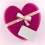 Gift Tag Shows Valentine Day And Card Stock Photo