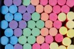 Multicolor Chalk For Blackboard Stock Photo