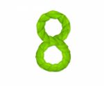 Number Eight Made Of Leaves Stock Photo