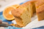 Homemade Orange Cake Stock Photo