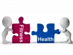 Fitness Health Puzzle Shows Healthy Lifestyle Stock Photo