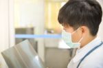 Asia Scientist Working In Biological Laboratory Stock Photo