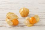 Cape Gooseberry Physalis Fruit Ground Cherry Organic Food Vegetabl Stock Photo