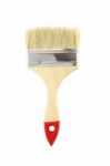 Wooden Handle Brush On White Background Stock Photo