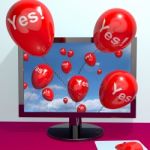 Balloons with yes word Stock Photo