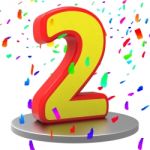 Two Anniversary Represents Happy Birthday And 2nd Stock Photo