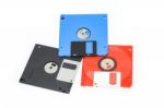 3.5-inch Diskette White Background Stock Photo