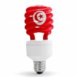 Tunisia Flag On Bulb Stock Photo