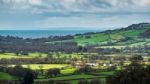 Scenic View Of The Undulating Countryside Of Somerset Stock Photo