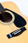 Acoustic Guitar On White Background Stock Photo