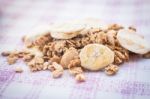 Homemade Granola Breakfast With Dried Fruit Stock Photo