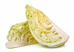 Slice Cabbage Isolated On The White Background Stock Photo