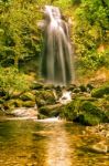 The Lost Waterfall Trail Near Boquete In Panama. Fall Number Thr Stock Photo