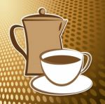 Coffee Pot Icon Shows Cafe And Beverages Stock Photo