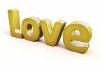 Big Gold Love Stock Photo