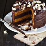 Luxury Chocolate And Toffee Layer Cake Stock Photo