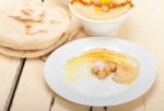 Hummus With Pita Bread Stock Photo