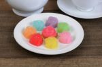 Colorful Thai Traditional Sweet Jelly Stock Photo