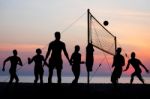 Beach Volleyball Stock Photo