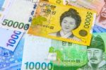 South Korean Won Currency Stock Photo