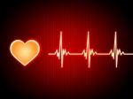 Red Heart Background Shows Pumping Blood And Alive
 Stock Photo