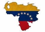 Venezuela Map On  Flag Drawing ,grunge And Retro Flag Series Stock Photo