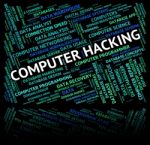 Computer Hacking Shows Connection Text And Crack Stock Photo