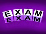 Exam Blocks Show Examination Review And Assessment Stock Photo