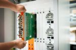 Fix Network Switch In Data Center Room Stock Photo