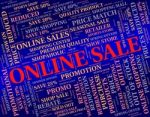 Online Sale Means World Wide Web And Bargain Stock Photo