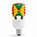 Flag Of Grenada On Bulb Stock Photo