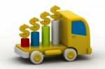 Growing Dollar Graph On Vehicle Stock Photo