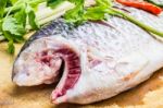 Fish On The Chopping Block Stock Photo