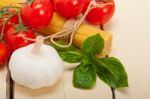 Italian Basic Pasta Ingredients Stock Photo