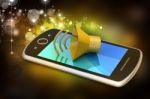 Megaphone With Smart Phone Stock Photo