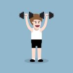 Dumbbell Shoulder Press Exercise Stock Photo