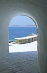 Through A Greek Archway Stock Photo