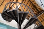 Downside View Of A Spiral Staircase Stock Photo