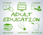 Adult Education Means Web Site And Adults Stock Photo