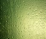 Green Water Drops On Glass  Stock Photo