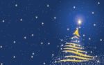 Christmas Tree Background - Blue Stock Photo