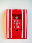 Red Emergency Fire Alarm Pulling Switch Stock Photo