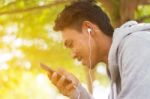 Man Using Smartphones  Stock Photo